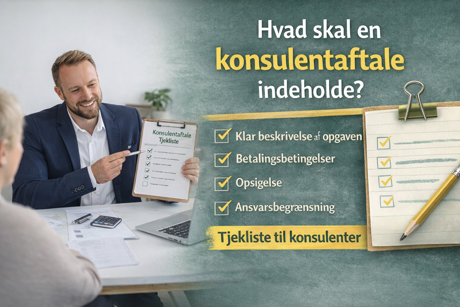 Hvad skal en konsulentaftale indeholde?