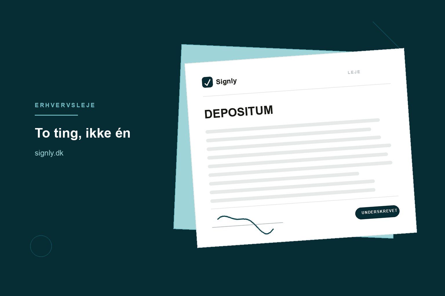 Depositum og forudbetalt leje i erhvervslejemål