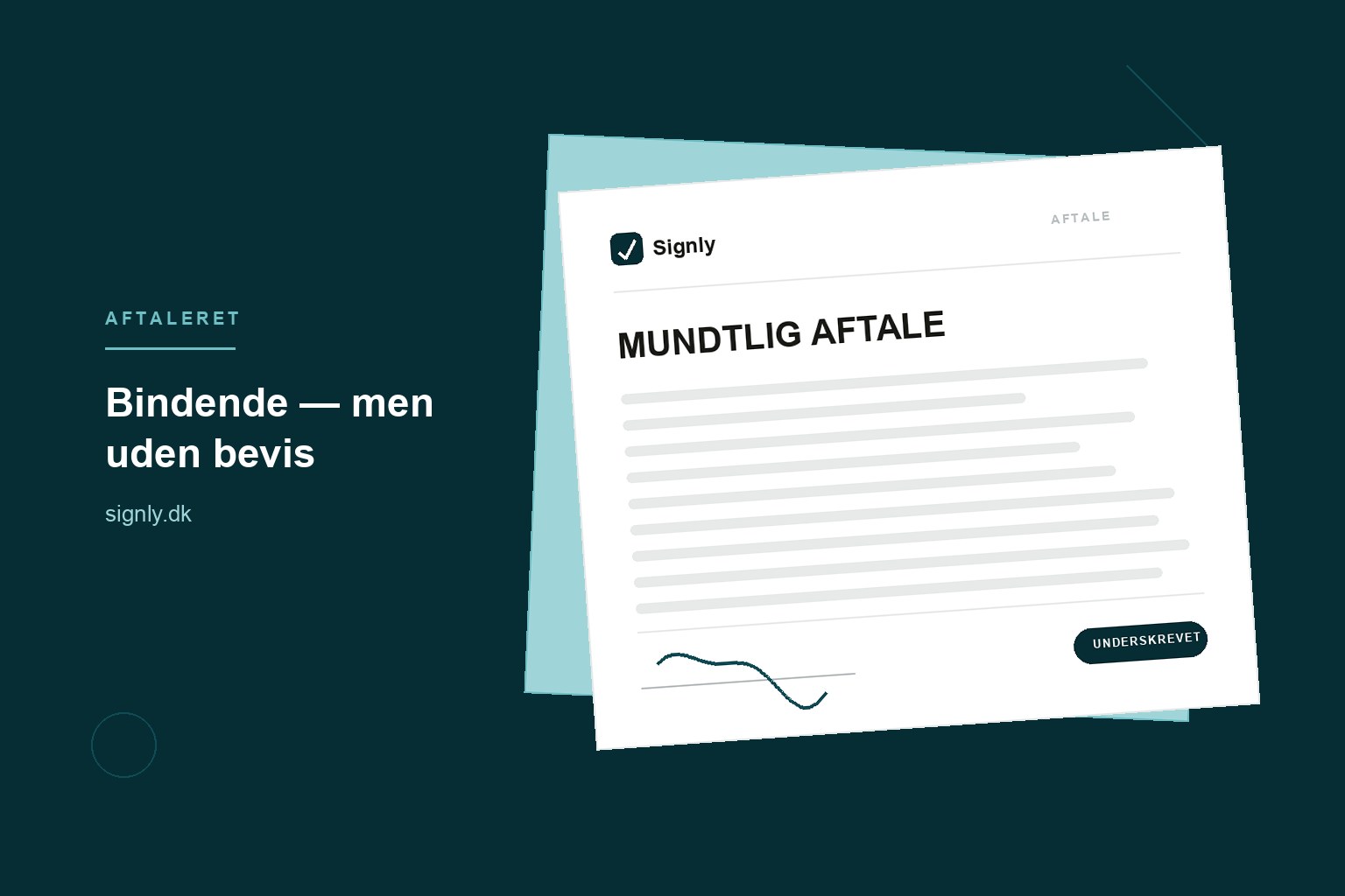 Er en mundtlig aftale bindende?